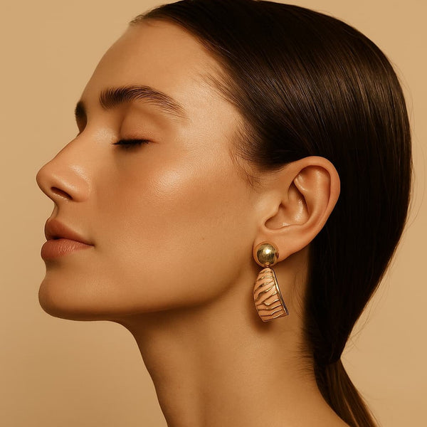 Blush Glow Textured Anti-Tarnish Earrings