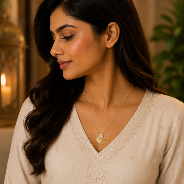 Celeste Radiance Anti-Tarnish Crystal Pendant Chain