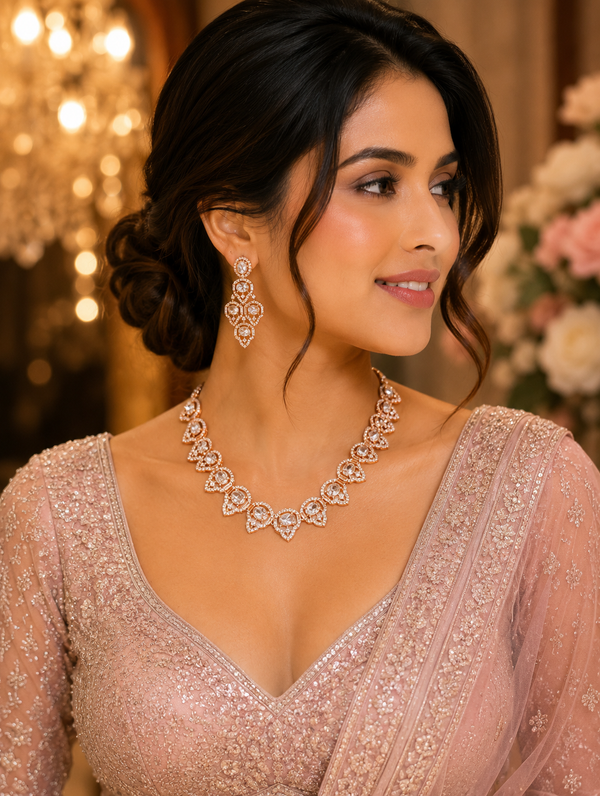 Eternal Sparkle Rose Gold American Diamond Set