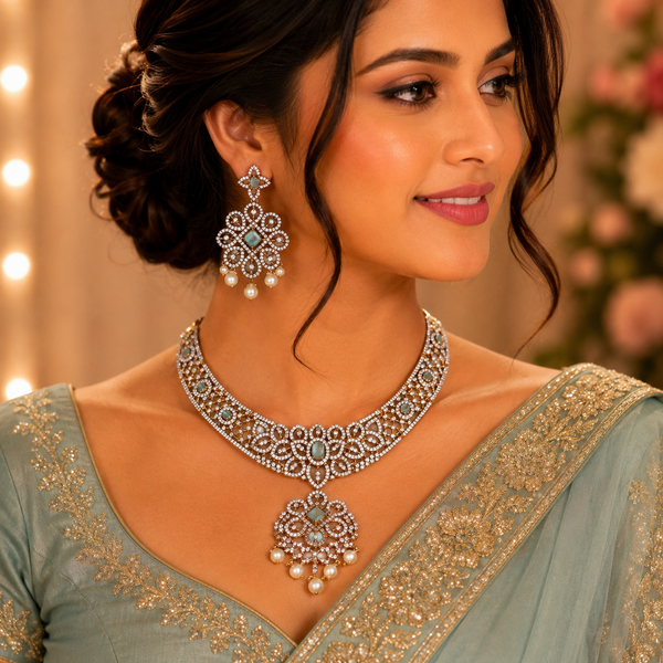 Aqua Royale Victorian Choker Necklace Set