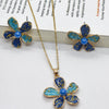 BlueBliss Floral Pendant Set