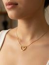 Golden Heartbeat Anti-Tarnish Pendant Necklace