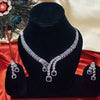 Elegant Indo-Western Necklace Set with Purple Stones
