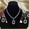Elegant Ruby Red AD Necklace Set