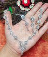 Classic Silver Stone AD Necklace Set