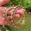Regal Pearl & Single stone Kundan Bangles - 2.4 Size
