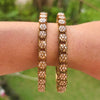 Antique Floral Bangles with Kundan Stones