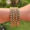 Antique Green Enamel Bangles with Kundan Stones
