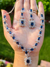 Royal Blue Sapphire AD Necklace Set
