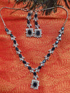 Royal Blue Sapphire AD Necklace Set