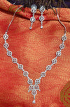 Classic Silver Stone AD Necklace Set