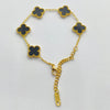Elegant Black Clover Charm Bracelet