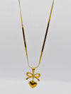 Anti Tarnish Heart and Bow Pendant Chain