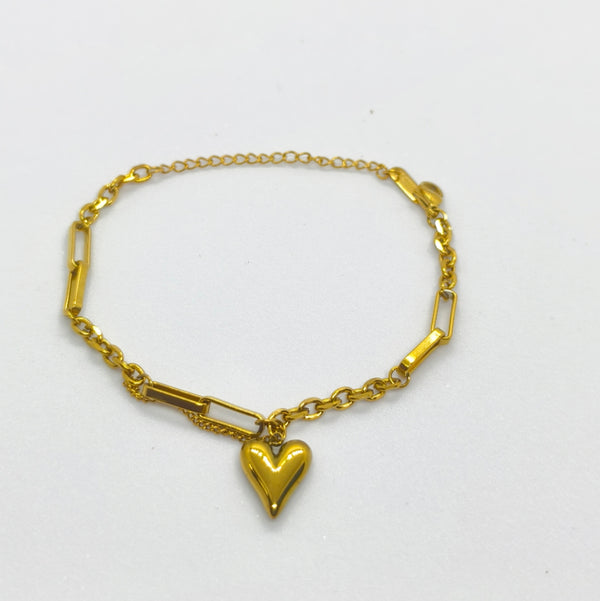Golden Heart Anti-Tarnish 18K Gold-Plated Bracelet