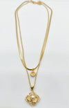 Pearl Bloom Dual Layered Anti-Tarnish Pendant Chain