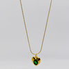 Emerald Glow Heart Pendant Necklace