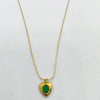Emerald Glow Heart Pendant Necklace