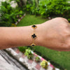 Elegant Black Clover Charm Bracelet