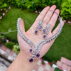 Elegant Indo-Western Necklace Set with Purple Stones