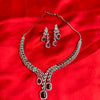 Elegant Indo-Western Necklace Set with Purple Stones