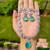 Dual Tone American Diamond Necklace Set