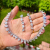 Sparkle Dewdrop American Diamond Necklace Set