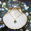 Rose Aura Floral Green Pendant Chain