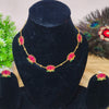 Antique Enamel Lotus Necklace Set