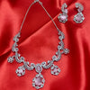 Pink Stone American Diamond Necklace Set