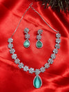Dual Tone American Diamond Necklace Set