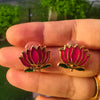 Antique Enamel Lotus Necklace Set