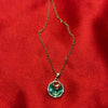Rose Aura Floral Green Pendant Chain
