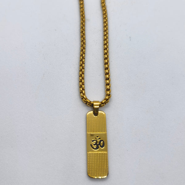 Divine Om Anti-Tarnish Men’s Gold Chain Pendant