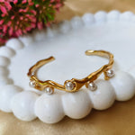 Golden Wave Pearl Cuff