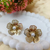 Golden Bloom Pearl Earrings
