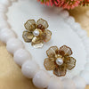 Golden Bloom Pearl Earrings
