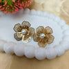 Golden Bloom Pearl Earrings