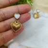 Gold Plated Heart Drop Earrings