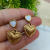 Gold Plated Heart Drop Earrings