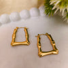 Gold Plated Bamboo Hoop Earrings