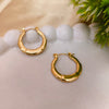 Gold plated Round Bamboo-Style Hoop Earrings
