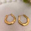 Gold plated Round Bamboo-Style Hoop Earrings