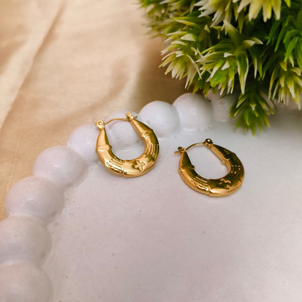 Gold plated Tribal Hoop Earrings