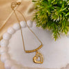 Golden Sparkle Heart Pendant Chain