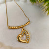 Golden Sparkle Heart Pendant Chain