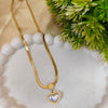 Lustrous Love Heart Pearl Pendant Chain