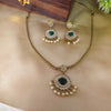 Royal Emerald Pearl Antique Necklace Set