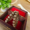 Regal Pearl & Single stone Kundan Bangles - 2.4 Size
