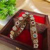 Regal Pearl & Multistone Kundan Bangles - 2.8 Size