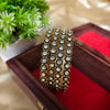 Antique Green Enamel Bangles with Kundan Stones